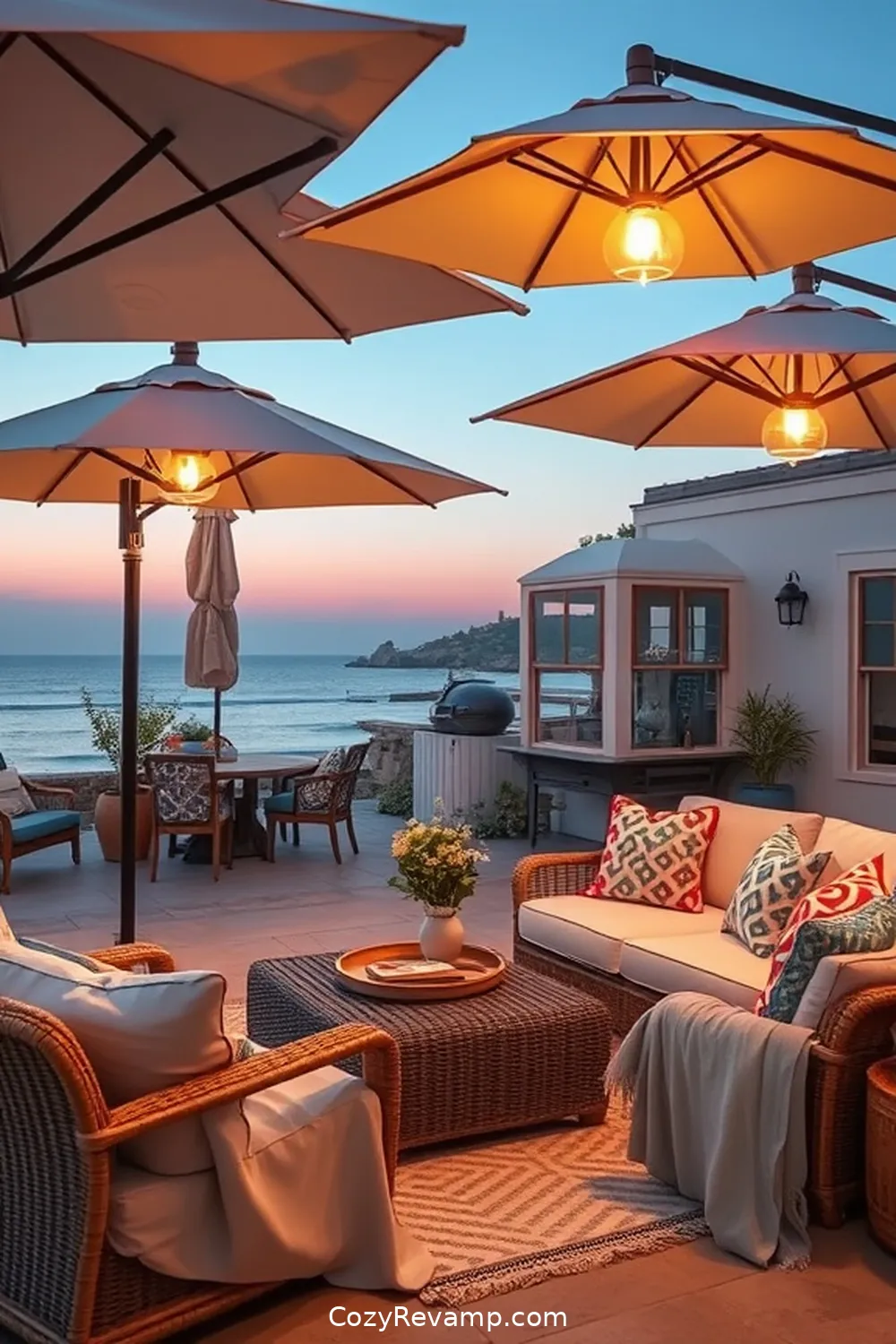 Solar-Powered Umbrella Lights for 24 Essential Materials for Coastal Living Room Solar-Powered Lights