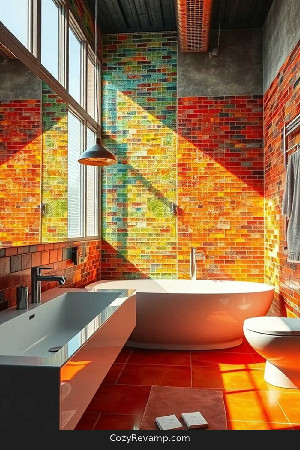 Recycled Glass Tiles for 24 Essential Materials for Industrial Bathrooms With Solar-Powered Lights