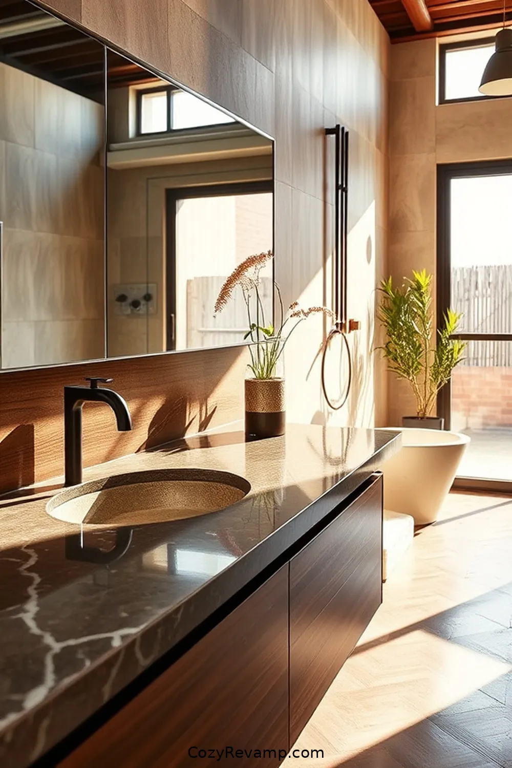 Sustainable Countertops for 24 Essential Materials for Industrial Bathrooms With Solar-Powered Lights