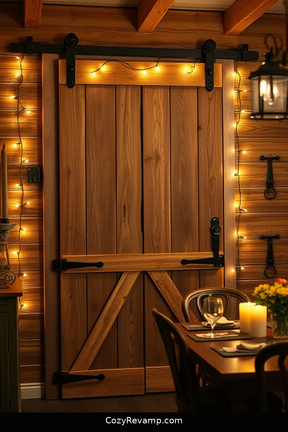 24 Essential Materials for Rustic Dining Rooms With Solar-Powered Lights 4 Barn Doors for 24 Essential Materials for Rustic Dining Rooms With Solar-Powered Lights