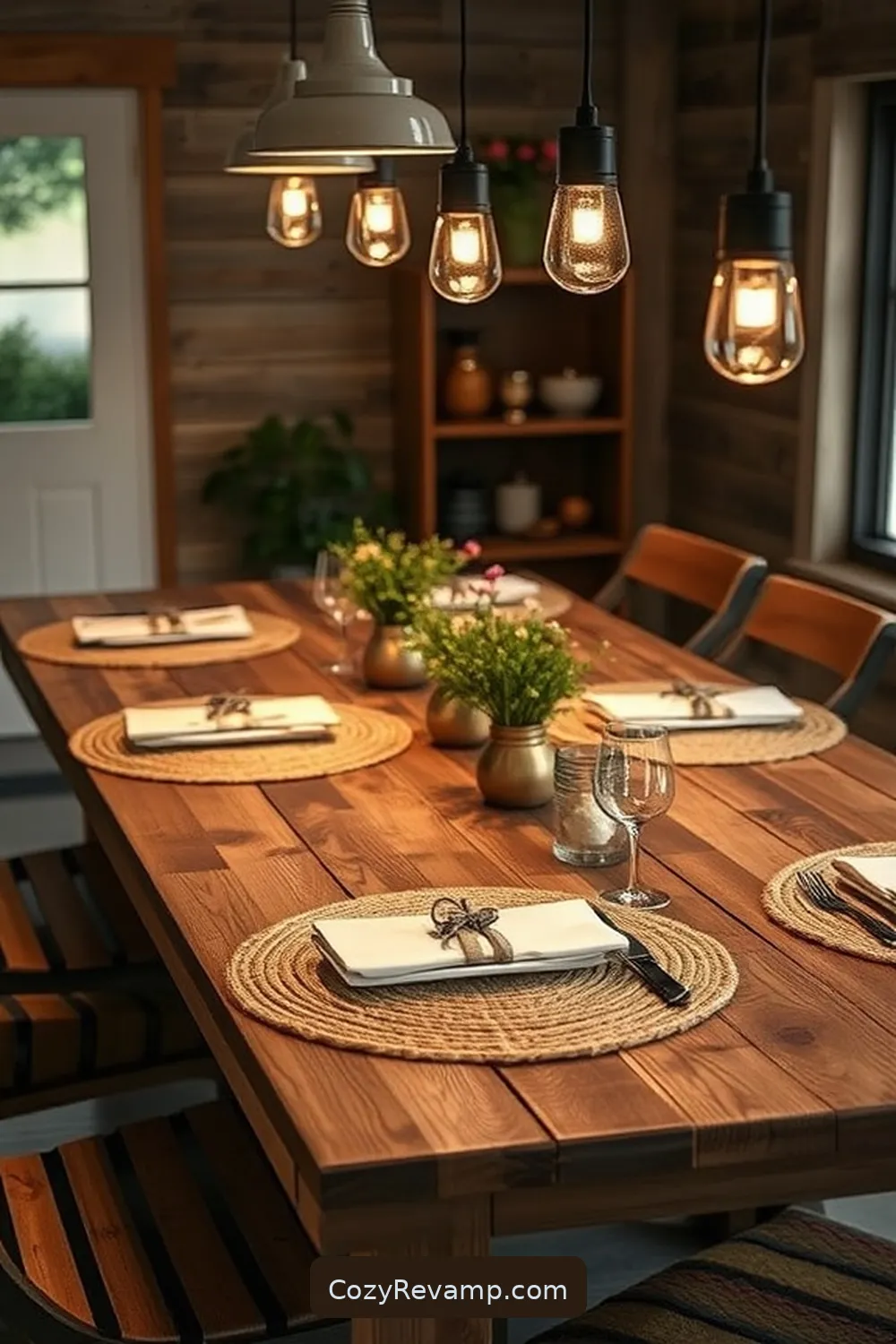 24 Essential Materials for Rustic Dining Rooms With Solar-Powered Lights 11 Jute Place Mats for 24 Essential Materials for Rustic Dining Rooms With Solar-Powered Lights