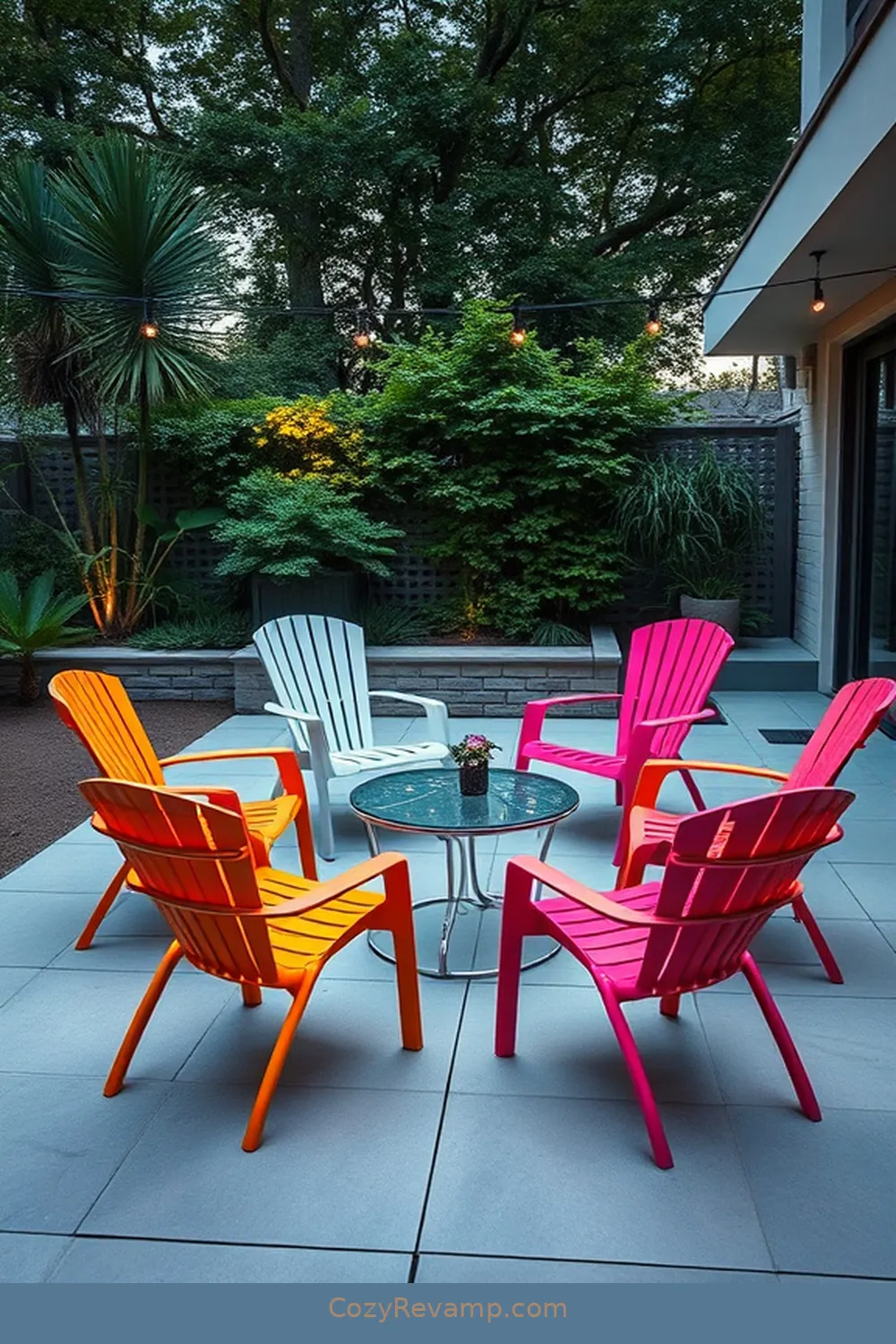 Aluminum Chairs for 24 Essential Materials for a Mid-Century Modern Outdoor Patio With Solar-Powered Lights