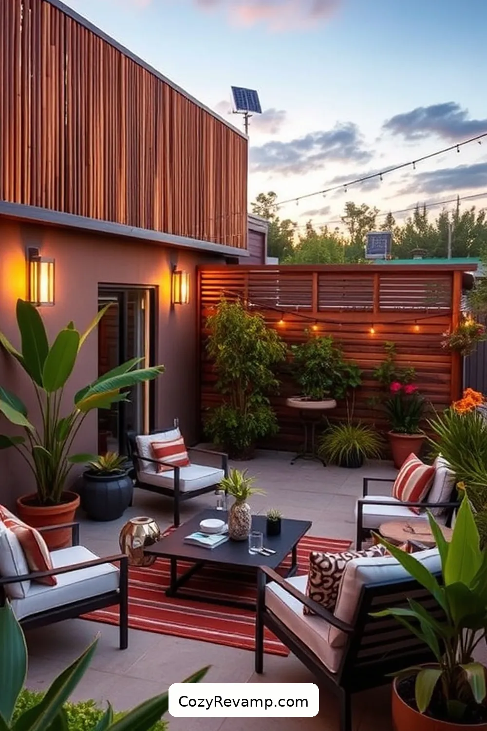 Bamboo Fencing for 24 Essential Materials for a Mid-Century Modern Outdoor Patio With Solar-Powered Lights