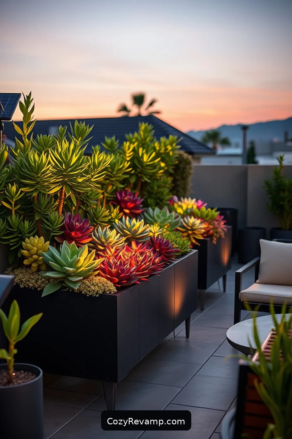 Green Roof Planters for 24 Essential Materials for a Mid-Century Modern Outdoor Patio With Solar-Powered Lights