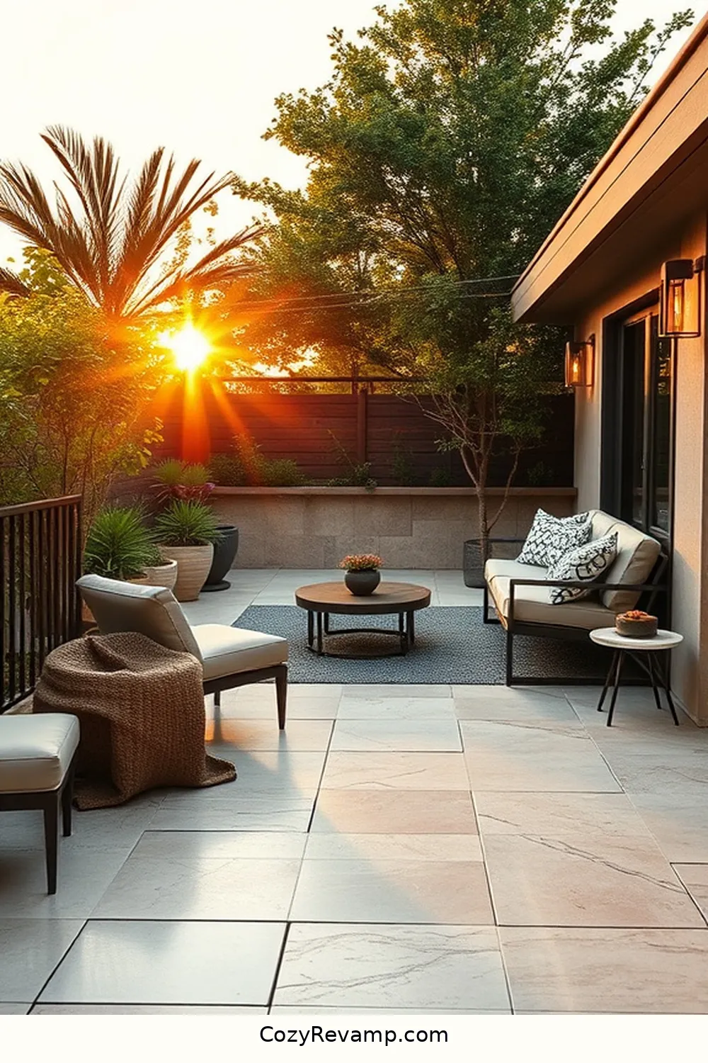 Natural Stone for 24 Essential Materials for a Mid-Century Modern Outdoor Patio With Solar-Powered Lights