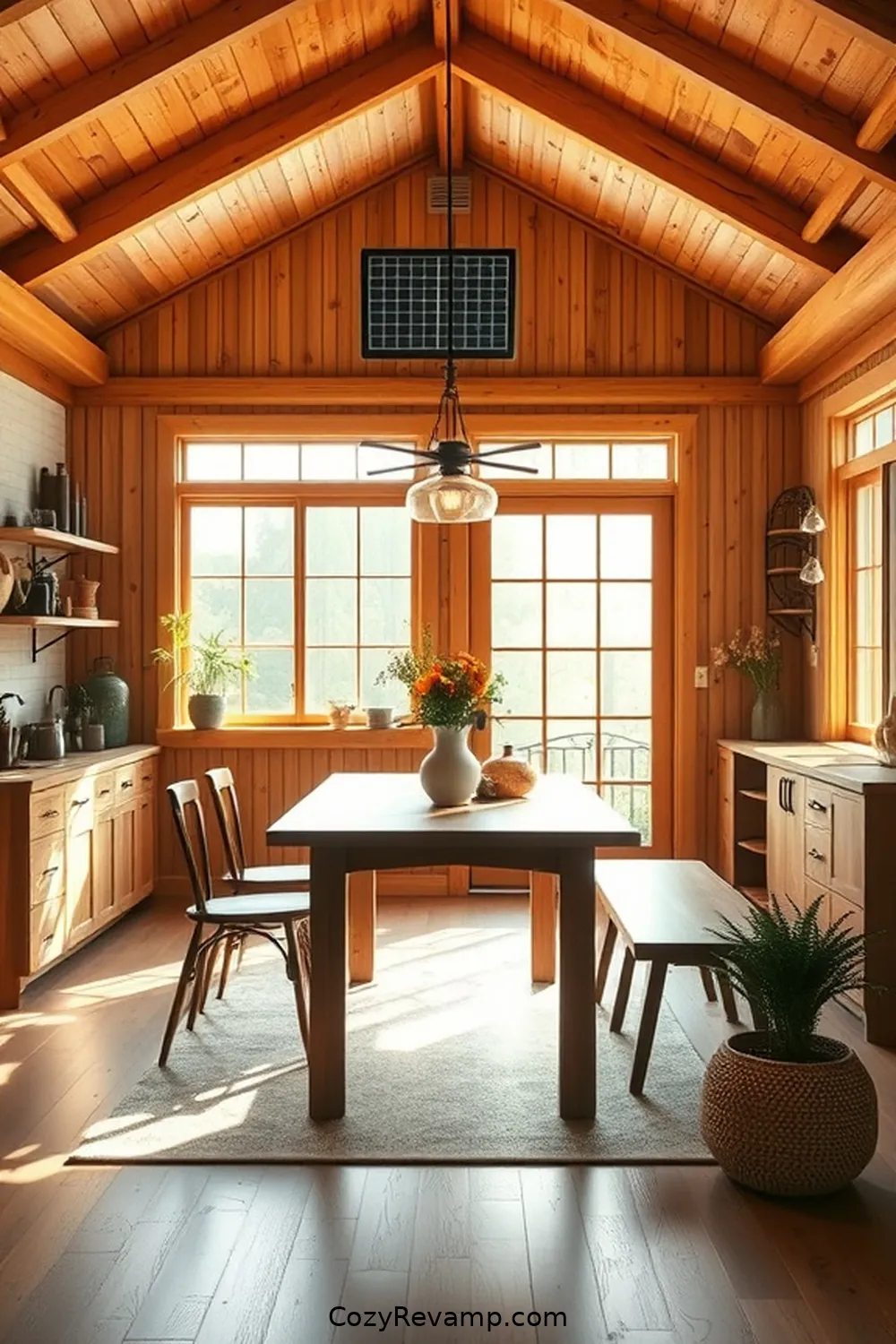 Natural Wood Accents for 24 Essential Materials for a Modern Farmhouse Dining Room With Solar Powered Lights