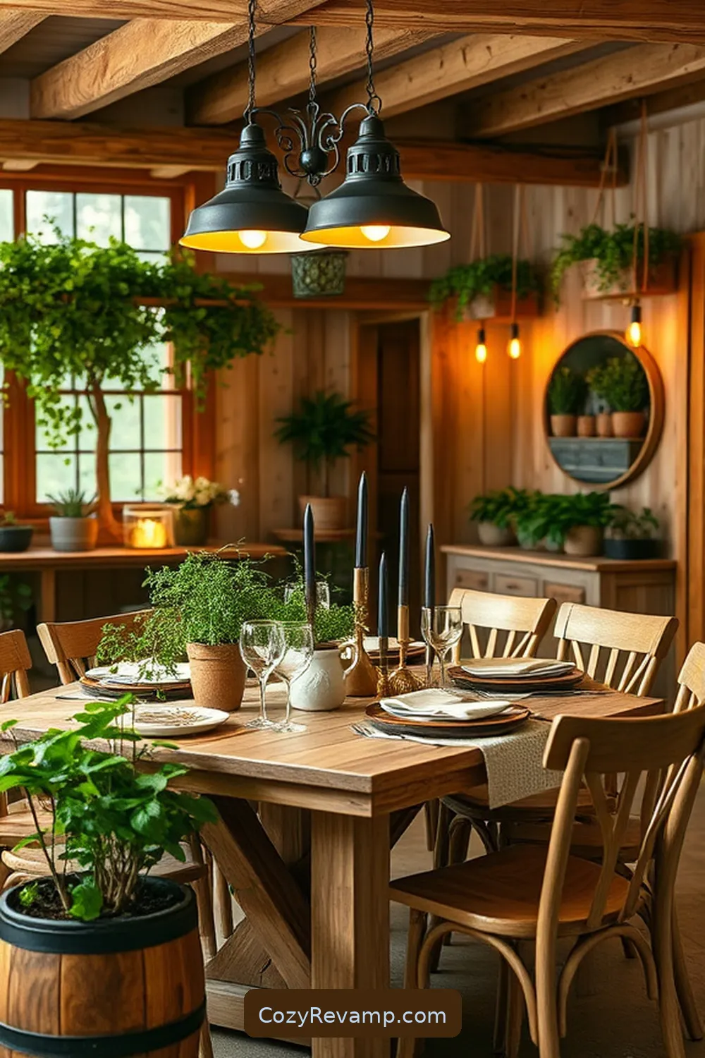 Potted Herb Decor for 24 Essential Materials for a Modern Farmhouse Dining Room With Solar Powered Lights