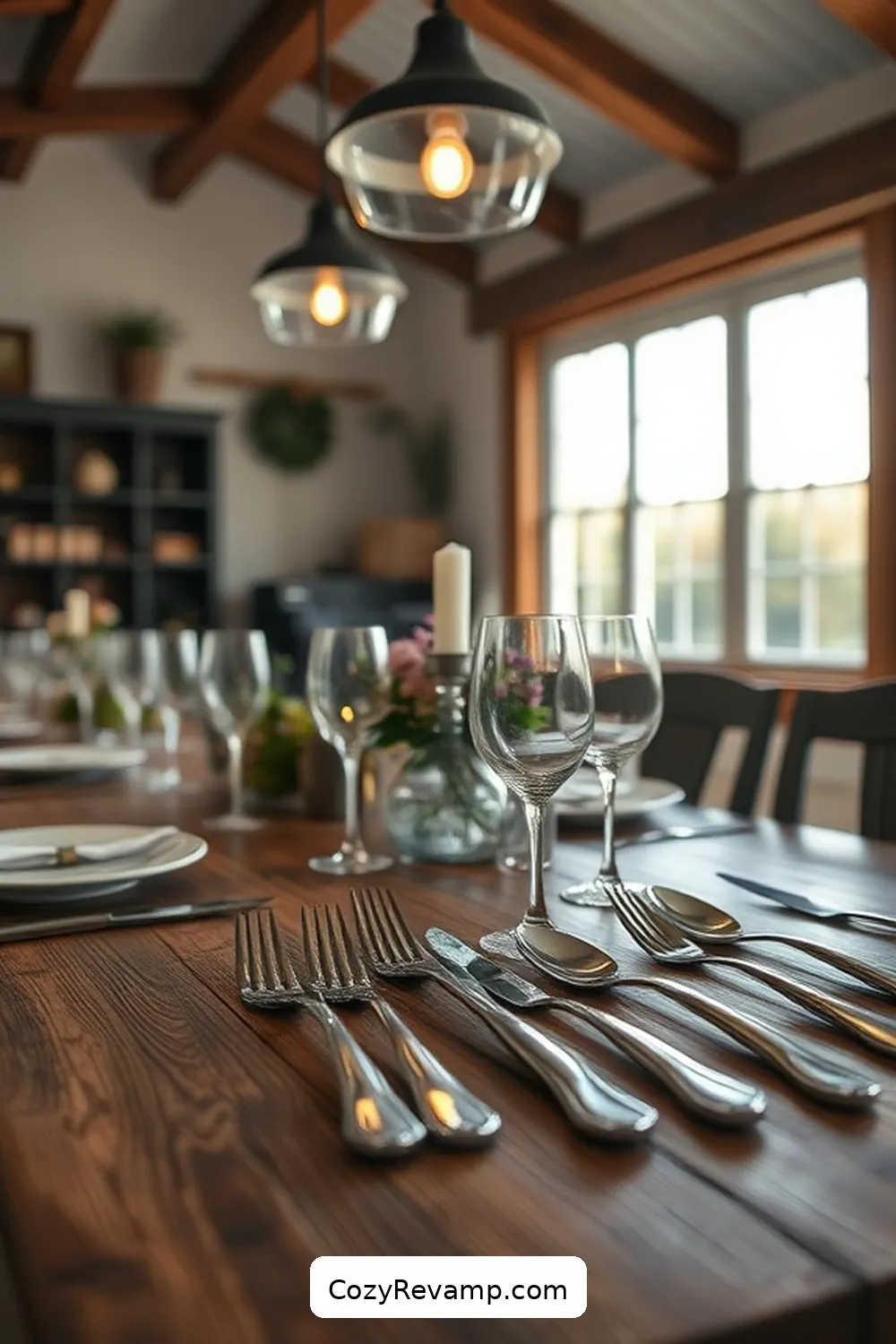 Vintage Silverware for 24 Essential Materials for a Modern Farmhouse Dining Room With Solar Powered Lights