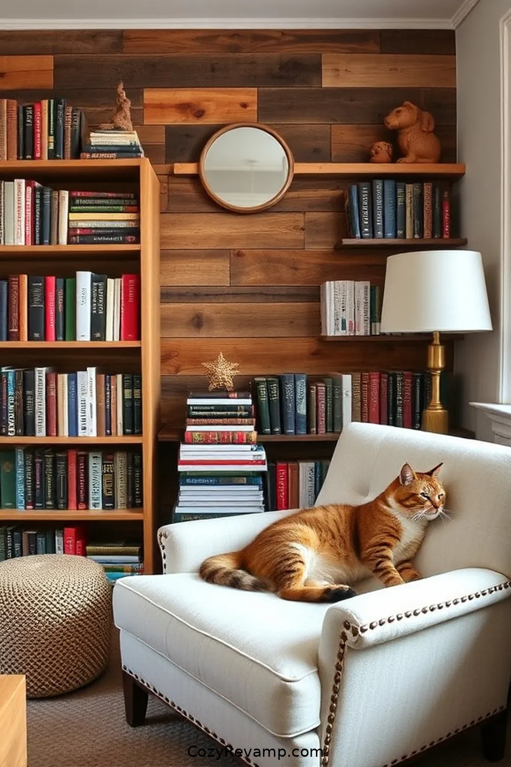 Pallet Wall Art and Book Display for 24 Inspiring Ideas for a Modern Farmhouse Library With Reclaimed Materials