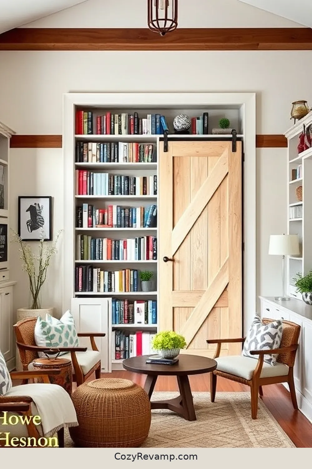 Repurposed Door as a Bookshelf for 24 Inspiring Ideas for a Modern Farmhouse Library With Reclaimed Materials