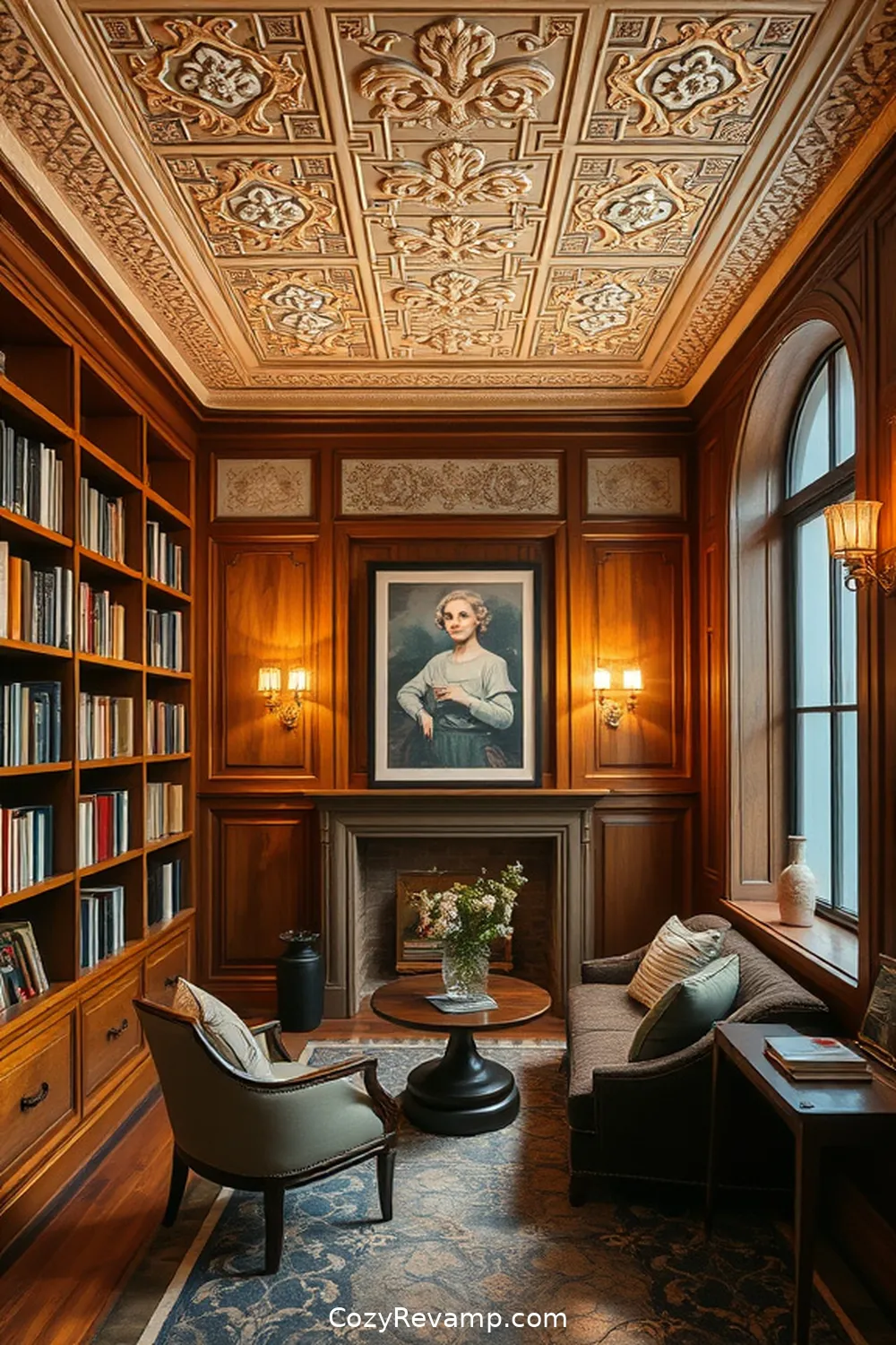 Salvaged Ceiling Tiles as Wall Decor for 24 Inspiring Ideas for a Modern Farmhouse Library With Reclaimed Materials