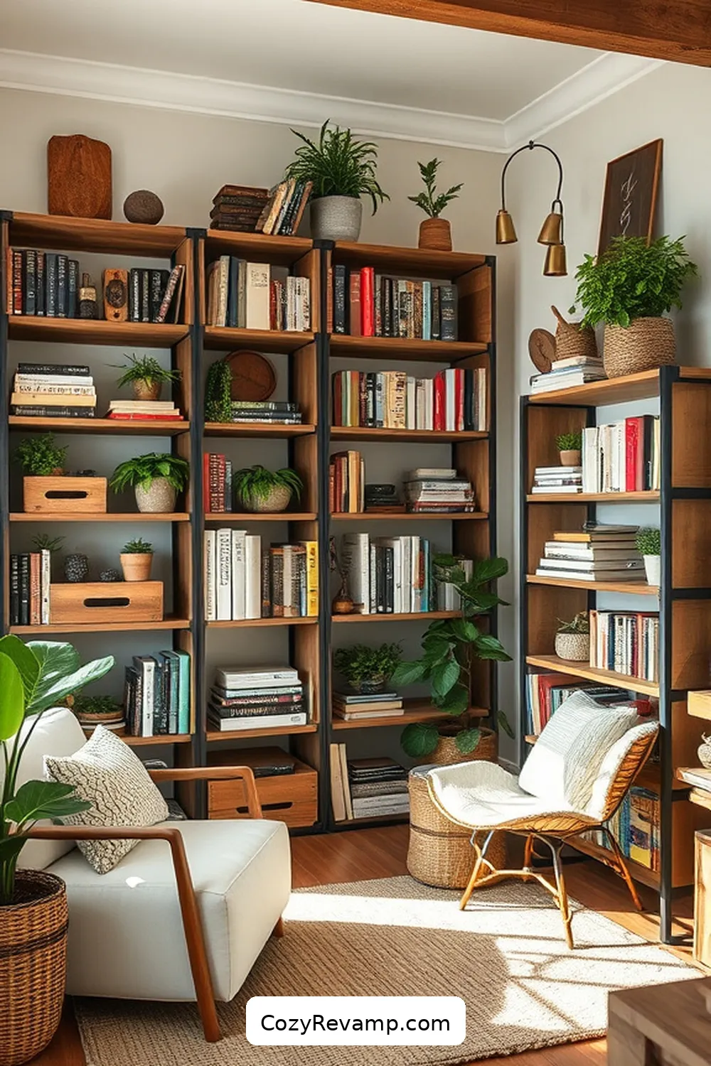 Upcycled Wine Crate Storage for 24 Inspiring Ideas for a Modern Farmhouse Library With Reclaimed Materials