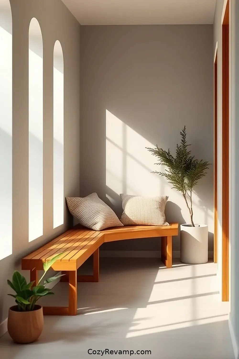24 Inspiring Minimalist Hallway Ideas Using Natural Fibers 6 Minimalist Wooden Benches With Natural Fiber Cushions for 24 Inspiring Minimalist Hallway Ideas Using Natural Fibers