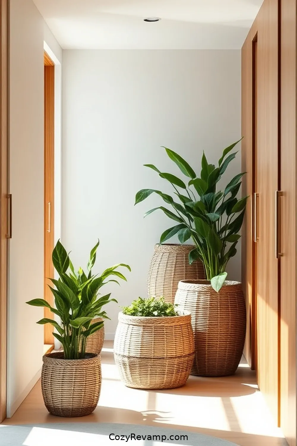24 Inspiring Minimalist Hallway Ideas Using Natural Fibers 5 Woven Baskets for Storage for 24 Inspiring Minimalist Hallway Ideas Using Natural Fibers
