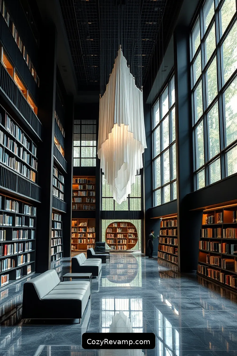 24 Inspiring Scandinavian Libraries Featuring Upcycled Fabric Material 11 The Black Diamond, Copenhagen, Denmark for 24 Inspiring Scandinavian Libraries Featuring Upcycled Fabric Material