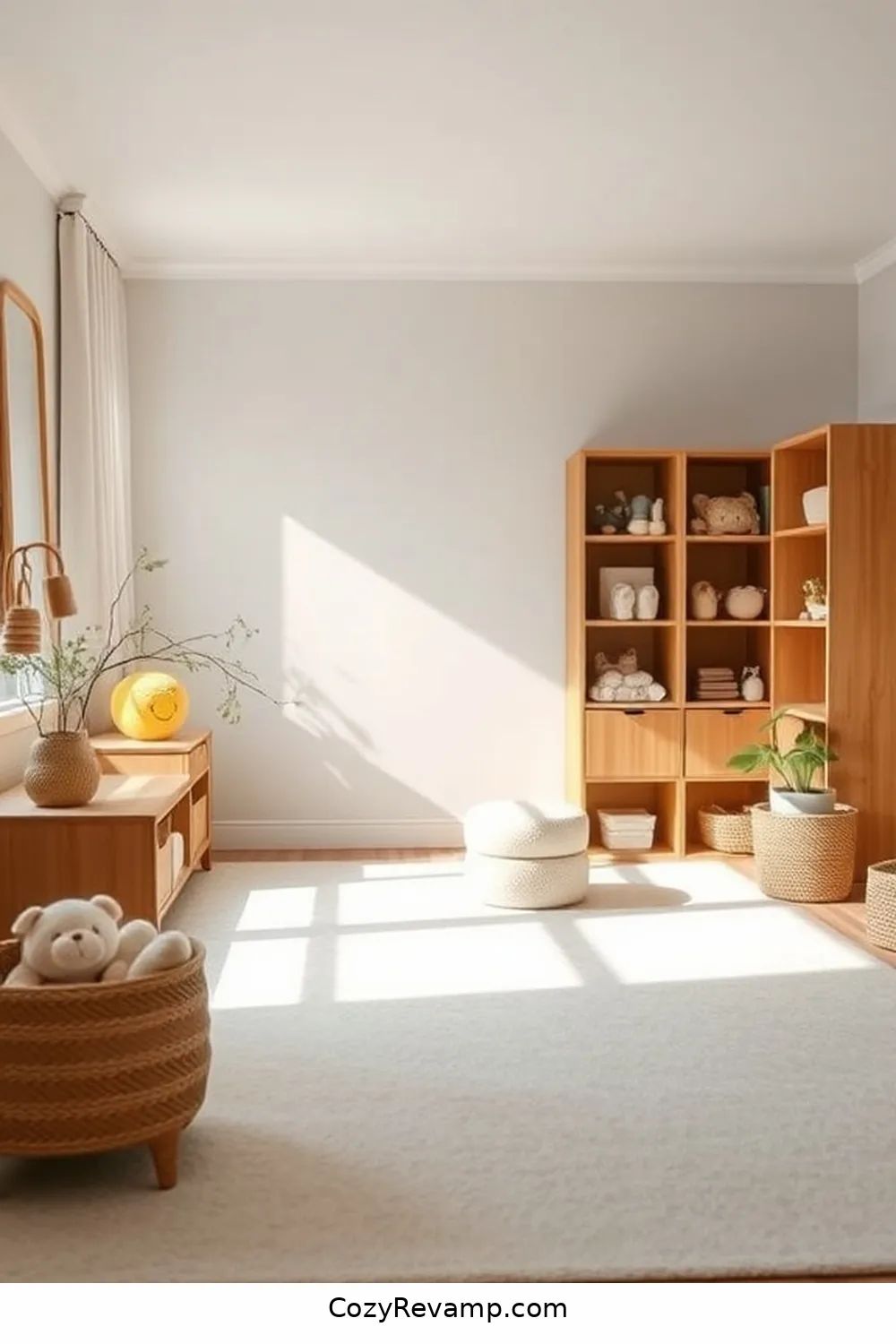 24 Key Elements for a Minimalist Nursery Using Bamboo Material 19 Add Bamboo Toy Organizers for 24 Key Elements for a Minimalist Nursery Using Bamboo Material