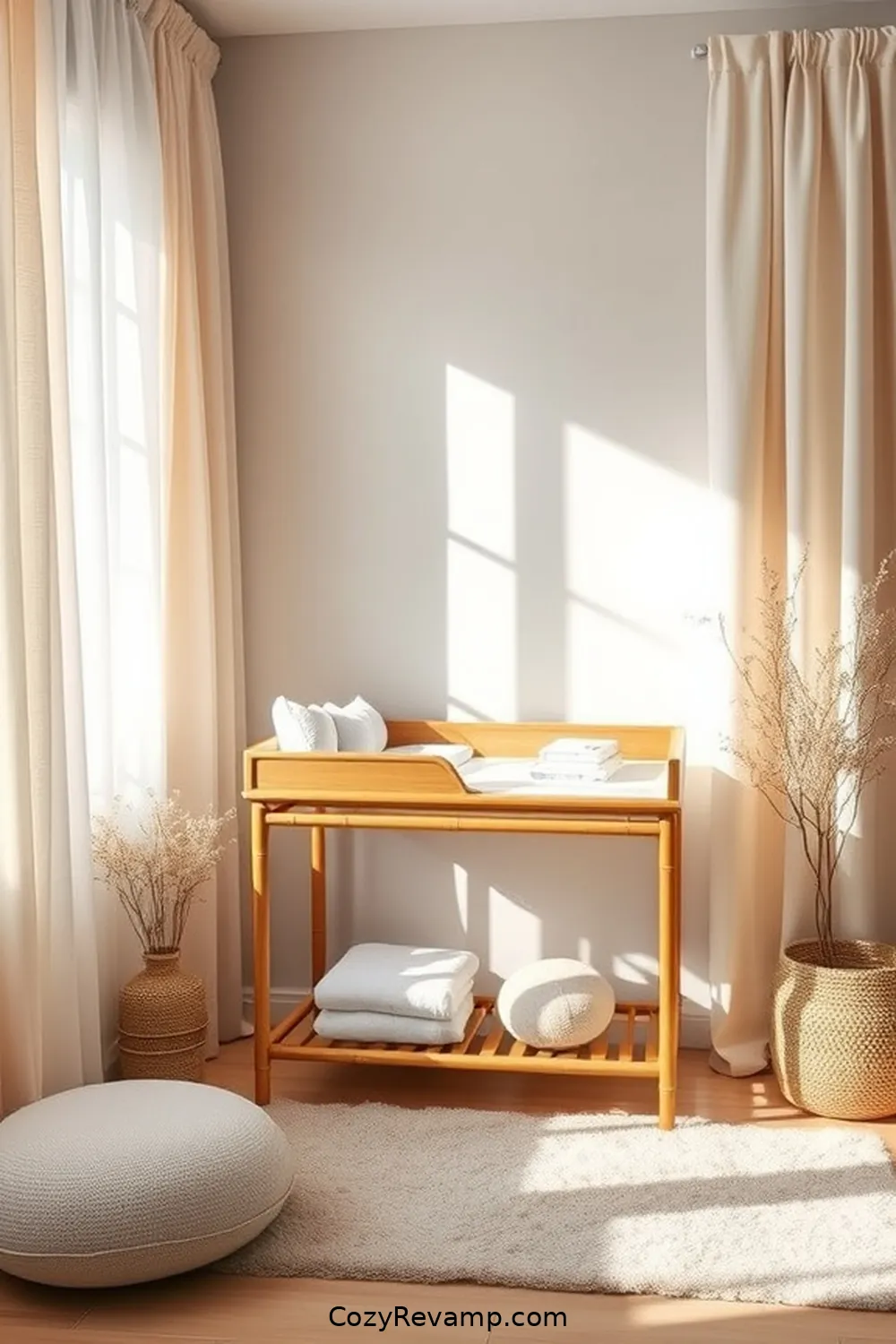 24 Key Elements for a Minimalist Nursery Using Bamboo Material 4 Incorporate Bamboo Changing Tables for 24 Key Elements for a Minimalist Nursery Using Bamboo Material
