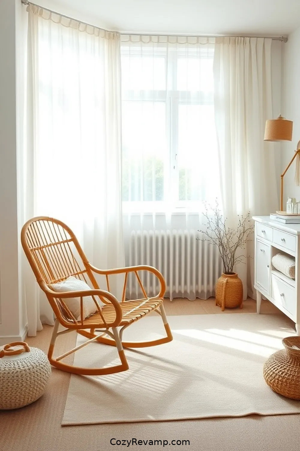 24 Key Elements for a Minimalist Nursery Using Bamboo Material 7 Use Bamboo Rocking Chairs for 24 Key Elements for a Minimalist Nursery Using Bamboo Material