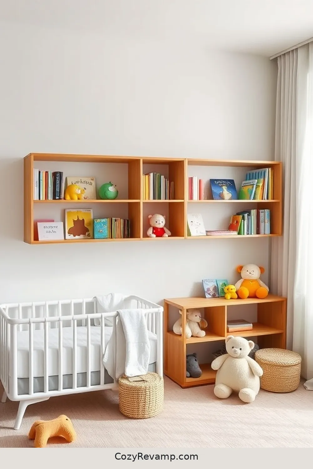 24 Key Elements for a Minimalist Nursery Using Bamboo Material 20 Utilize Bamboo Bookshelves for 24 Key Elements for a Minimalist Nursery Using Bamboo Material