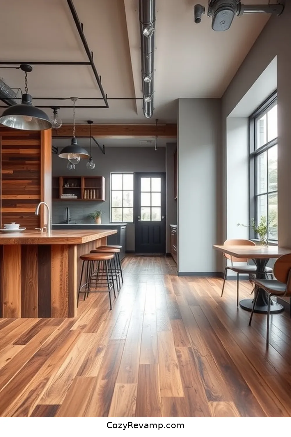 Reclaimed Wood Flooring for 24 Key Elements of Industrial Bathrooms With Reclaimed Materials