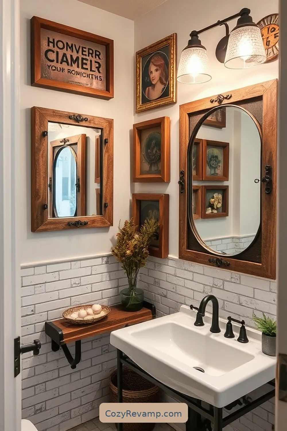 Repurposed Artwork for 24 Key Elements of Industrial Bathrooms With Reclaimed Materials