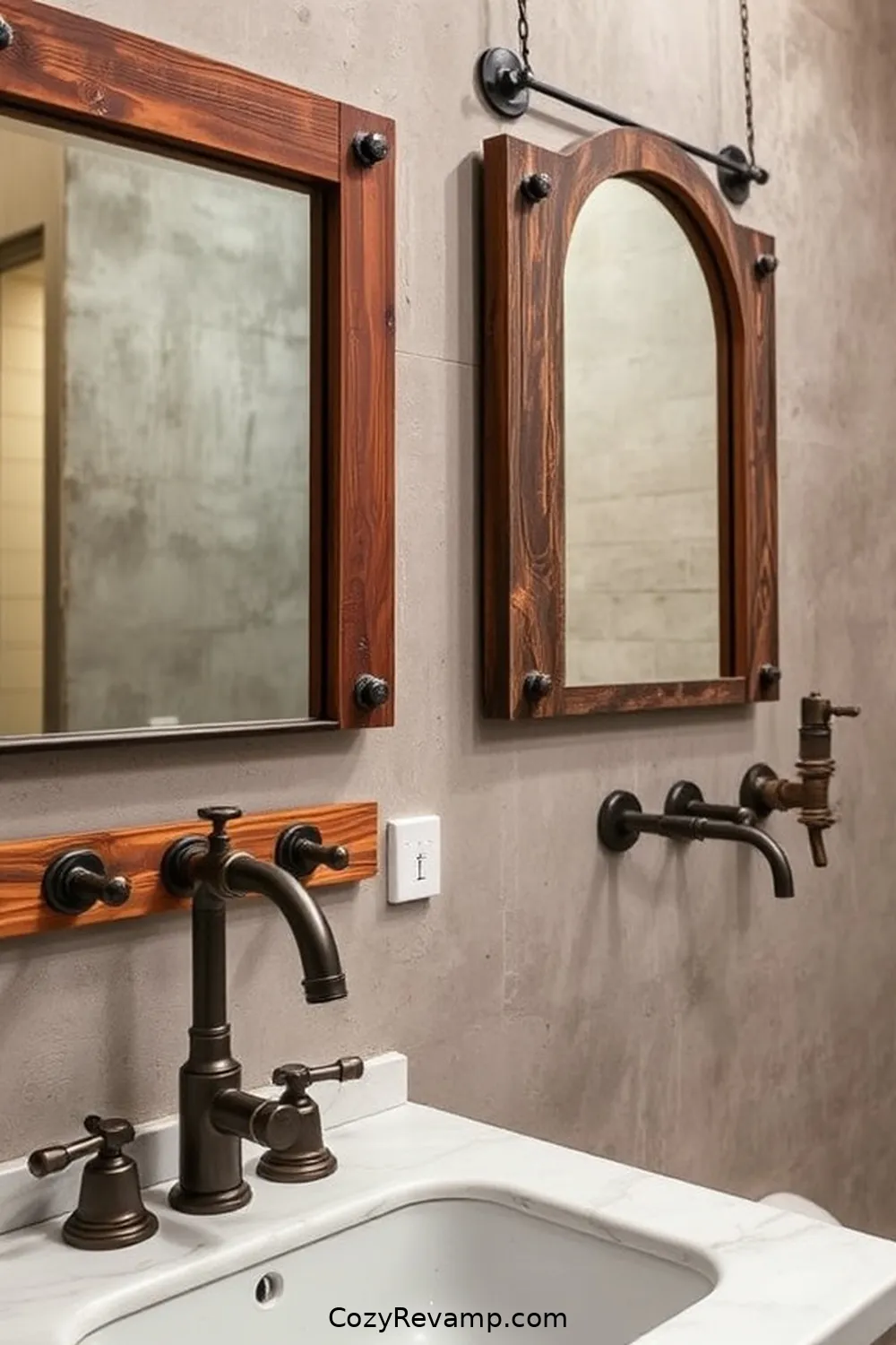 Rustic Hardware for 24 Key Elements of Industrial Bathrooms With Reclaimed Materials