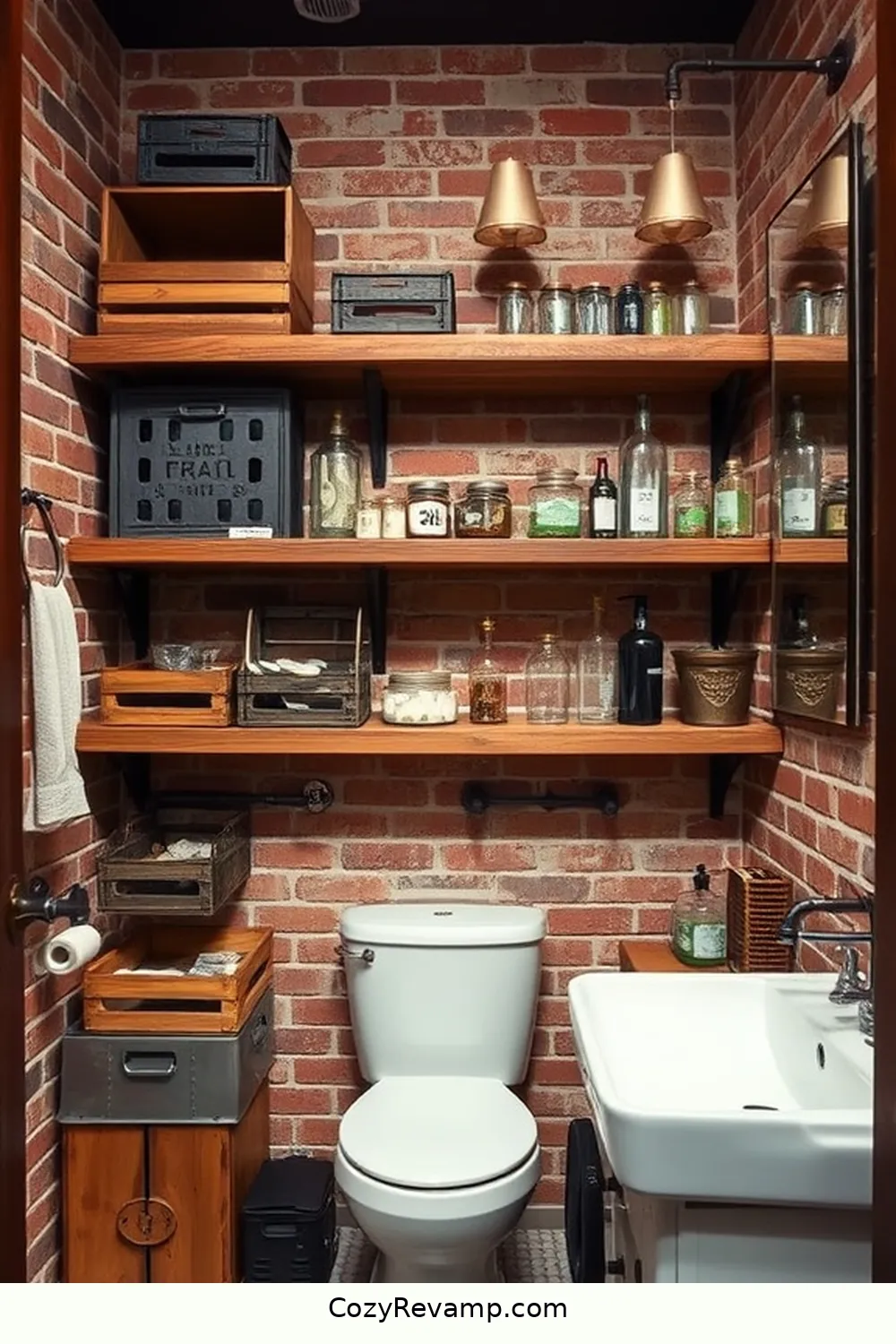 Vintage Storage Solutions for 24 Key Elements of Industrial Bathrooms With Reclaimed Materials