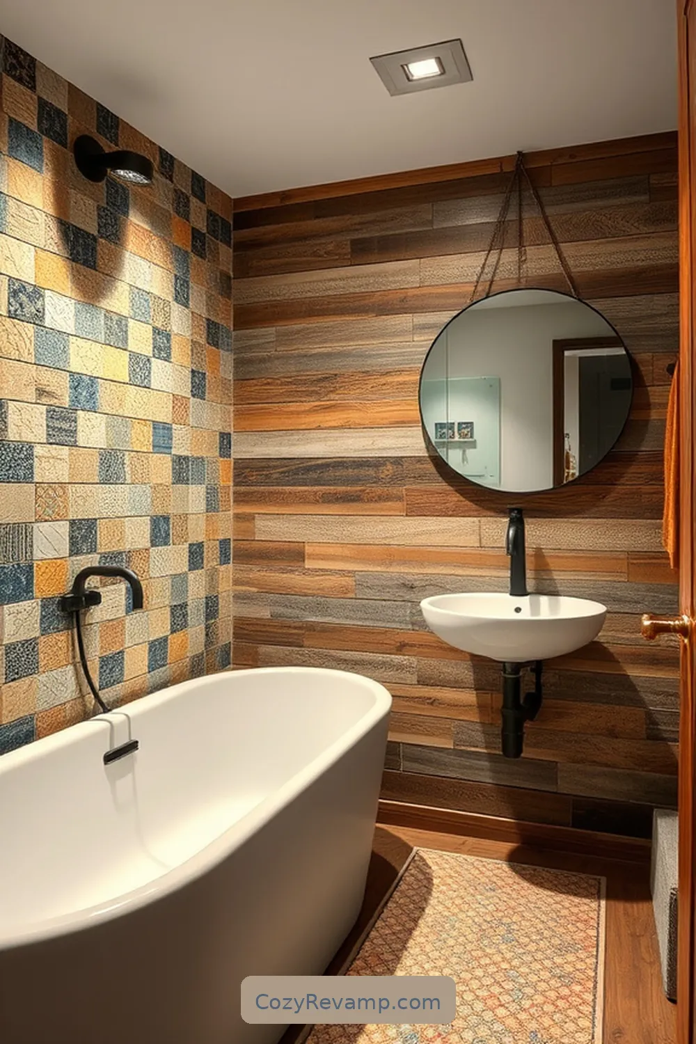 Vintage Tile Accents for 24 Key Elements of Industrial Bathrooms With Reclaimed Materials