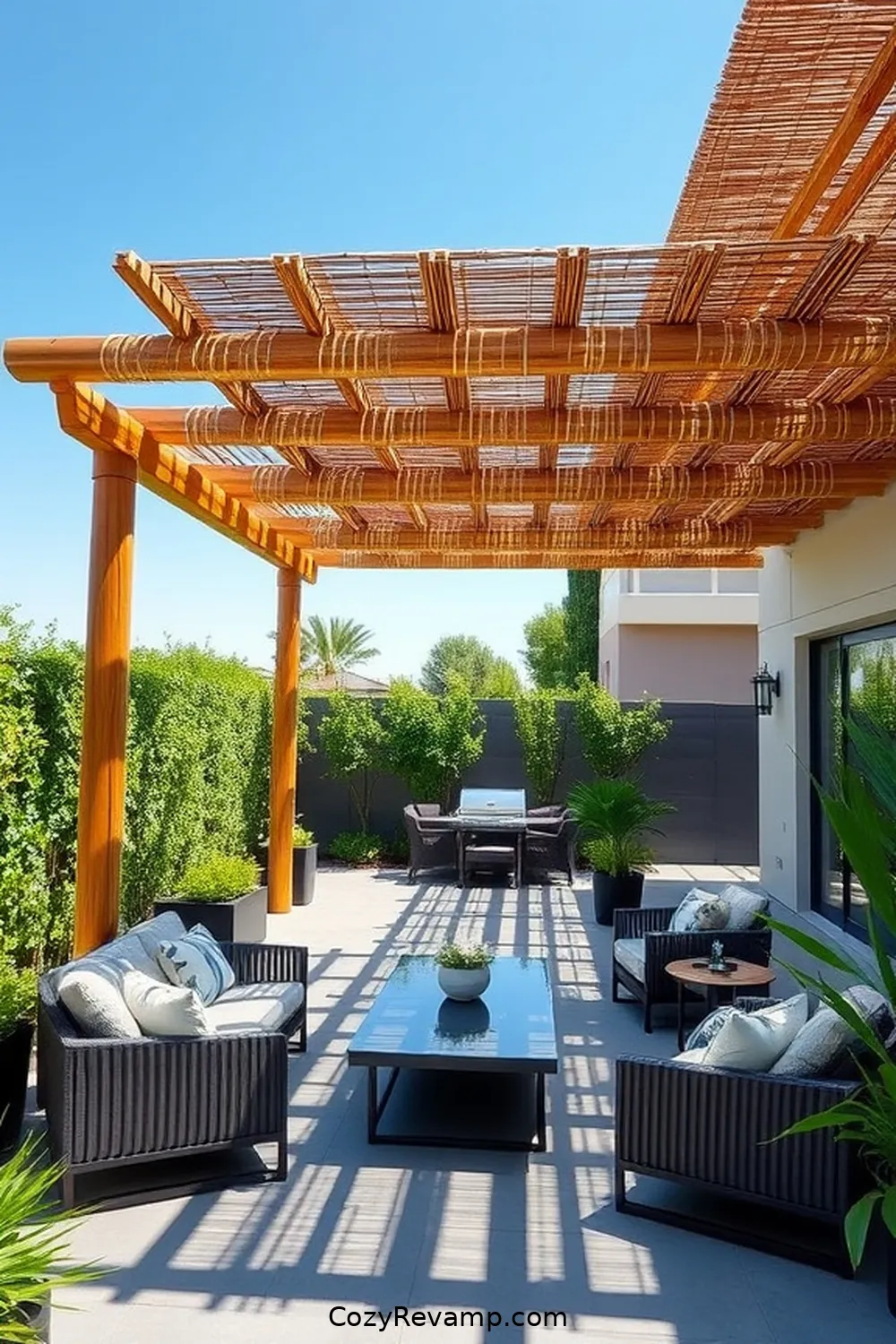 Bamboo Pergola for Shade for 24 Must-Have Features for an Industrial Outdoor Patio Using Bamboo Material