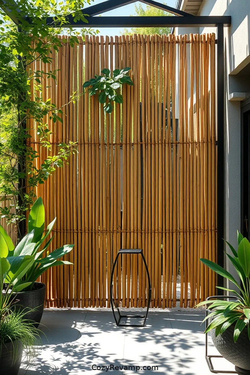 Bamboo Privacy Screens for 24 Must-Have Features for an Industrial Outdoor Patio Using Bamboo Material