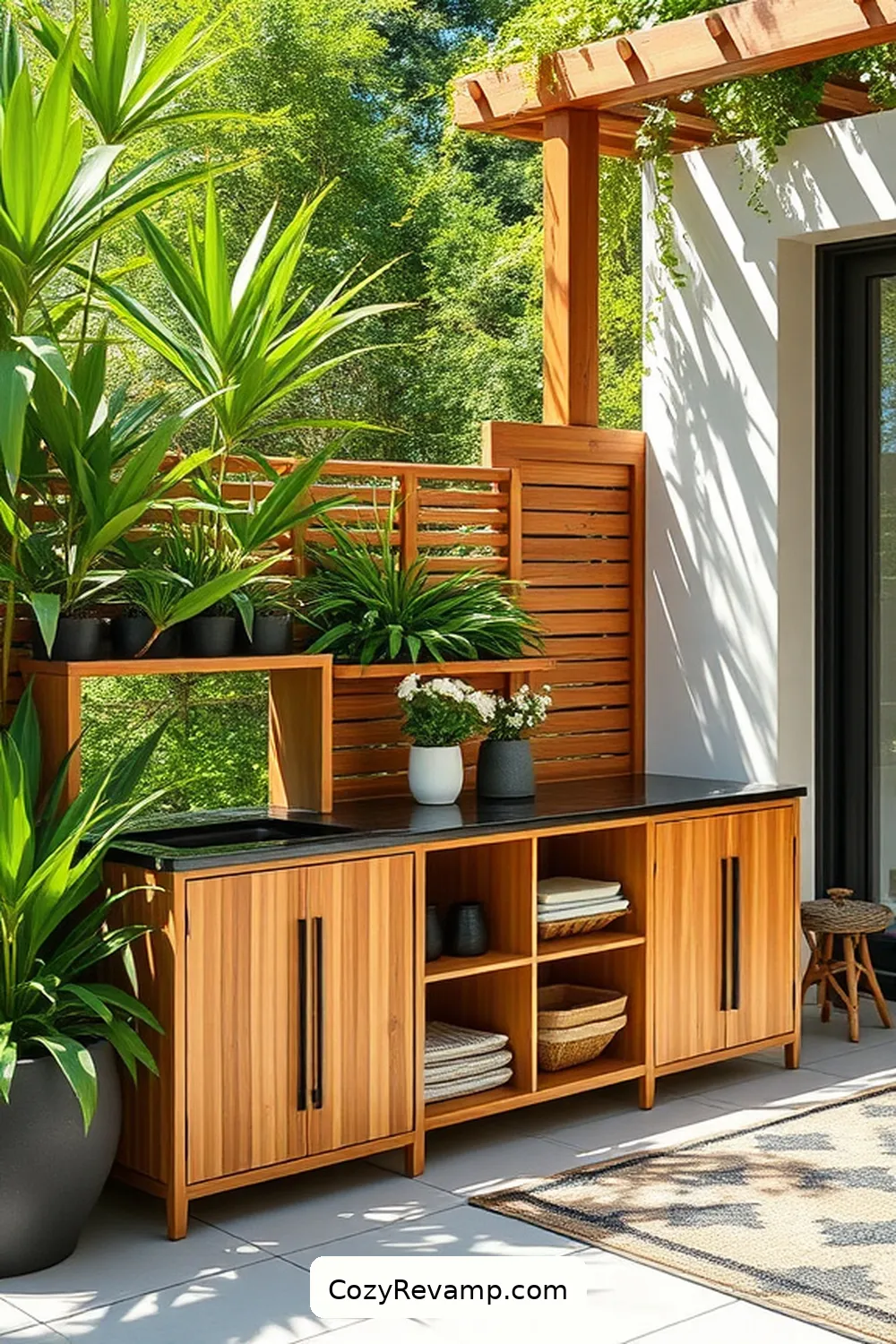 Bamboo Storage Solutions for 24 Must-Have Features for an Industrial Outdoor Patio Using Bamboo Material
