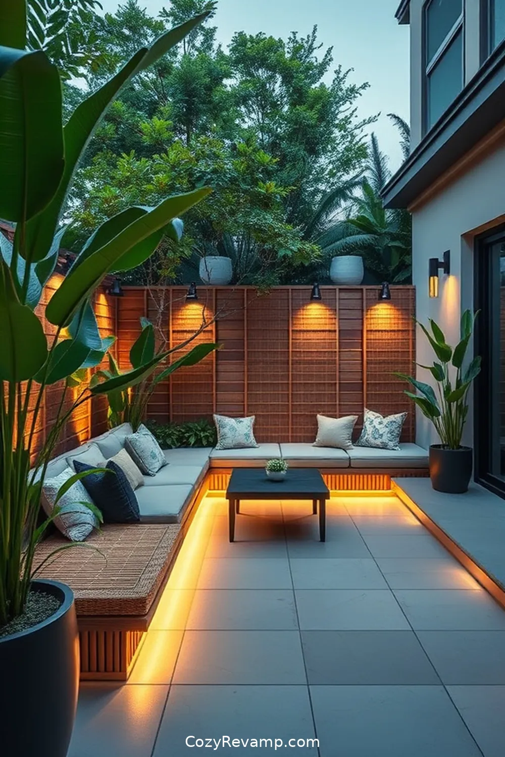 Built-in Bamboo Seating for 24 Must-Have Features for an Industrial Outdoor Patio Using Bamboo Material