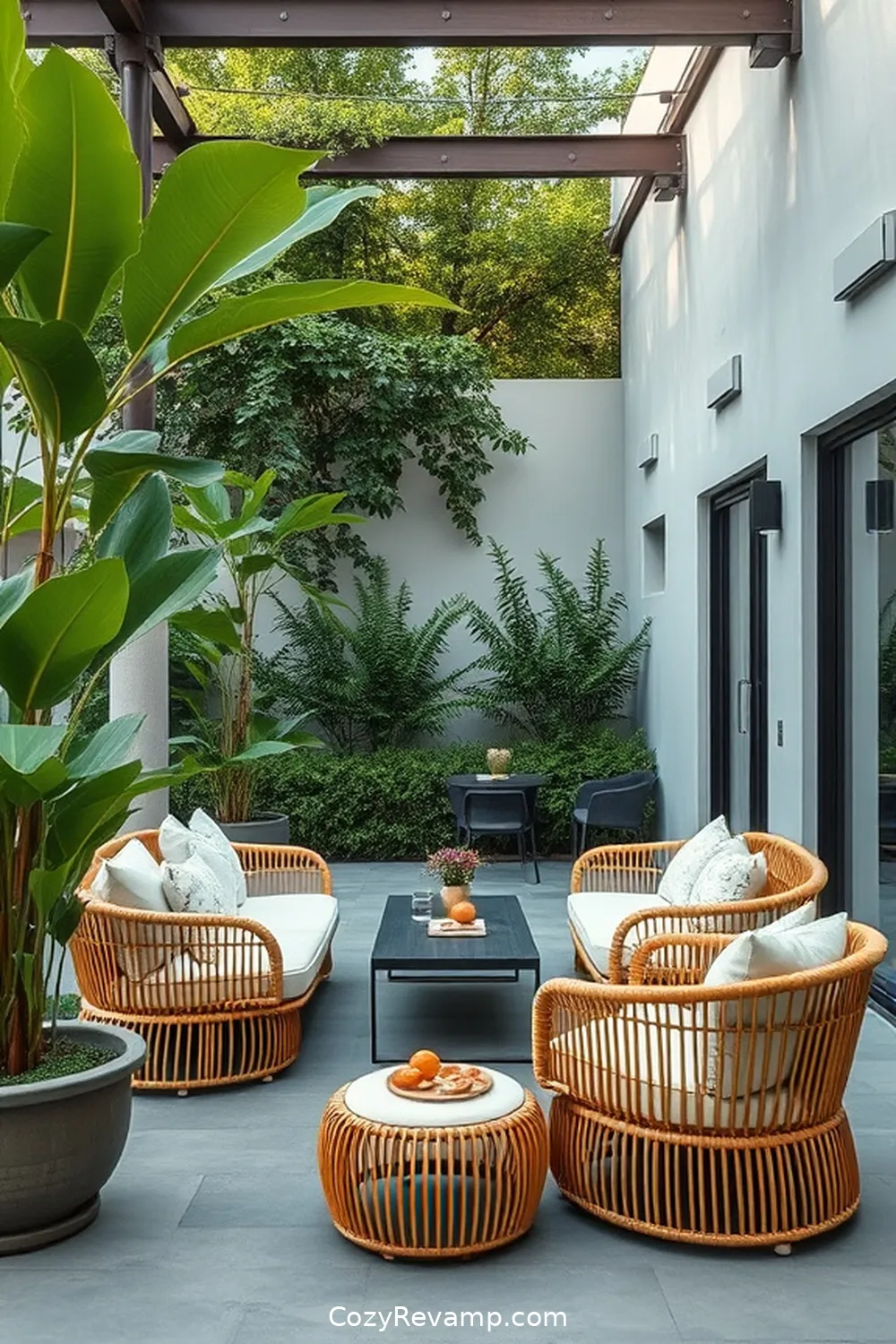 Modular Bamboo Seating Arrangements for 24 Must-Have Features for an Industrial Outdoor Patio Using Bamboo Material