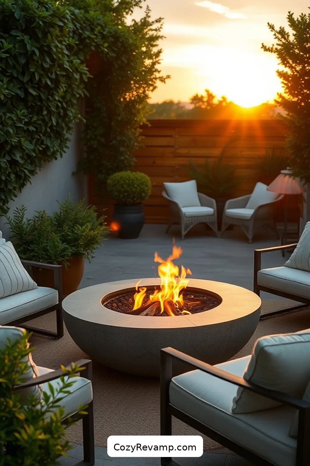 16. Mid-Century Fire Pit for 24 Must-Have Mid-Century Modern Outdoor Patio Items With Organic Cotton Materials