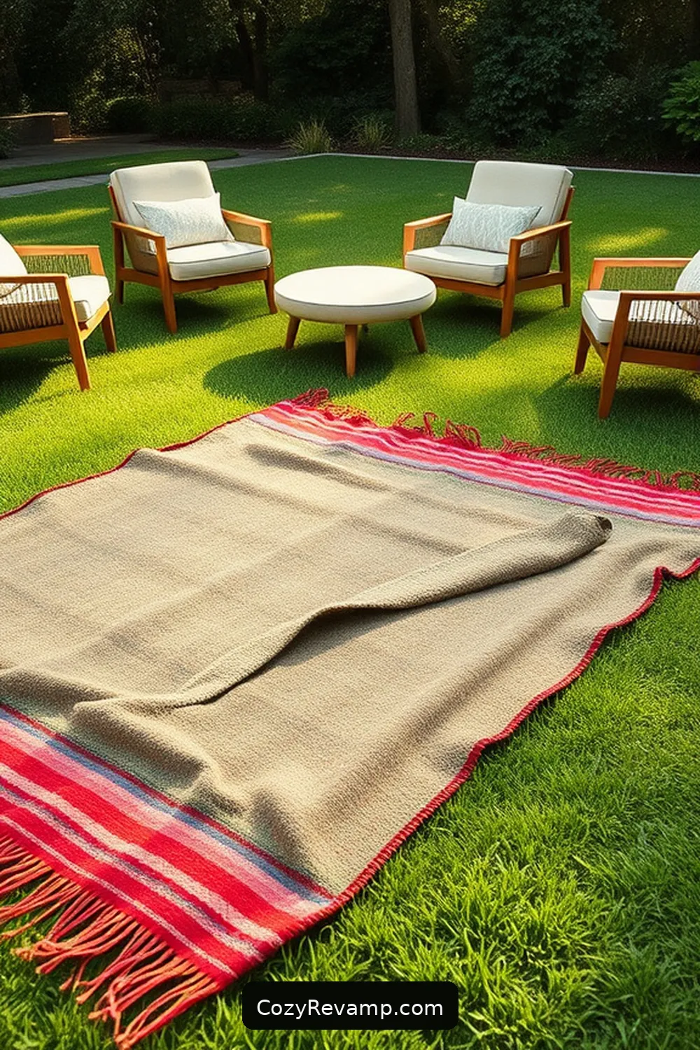 22. Sustainable Picnic Blanket for 24 Must-Have Mid-Century Modern Outdoor Patio Items With Organic Cotton Materials