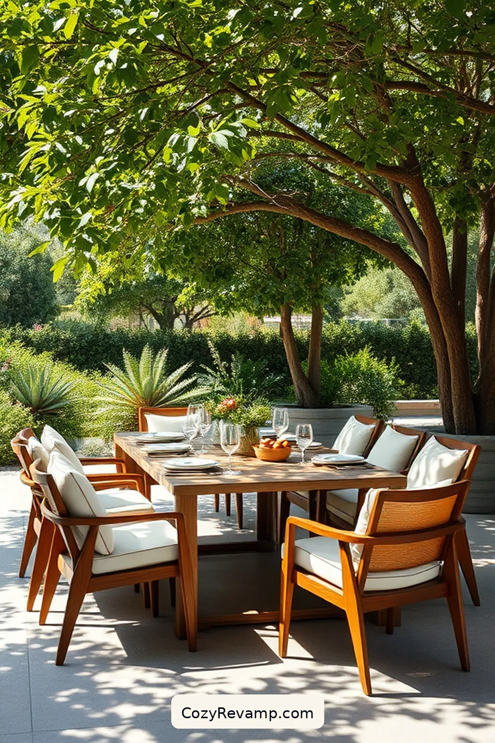 5. Sustainable Dining Set for 24 Must-Have Mid-Century Modern Outdoor Patio Items With Organic Cotton Materials
