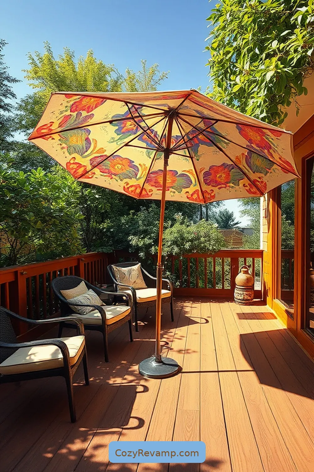 6. Vintage-Style Umbrella for 24 Must-Have Mid-Century Modern Outdoor Patio Items With Organic Cotton Materials
