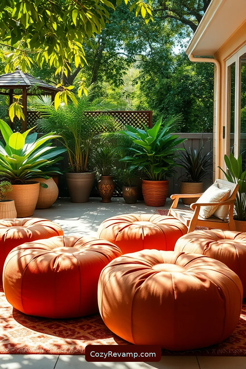 9. Chic Outdoor Poufs for 24 Must-Have Mid-Century Modern Outdoor Patio Items With Organic Cotton Materials