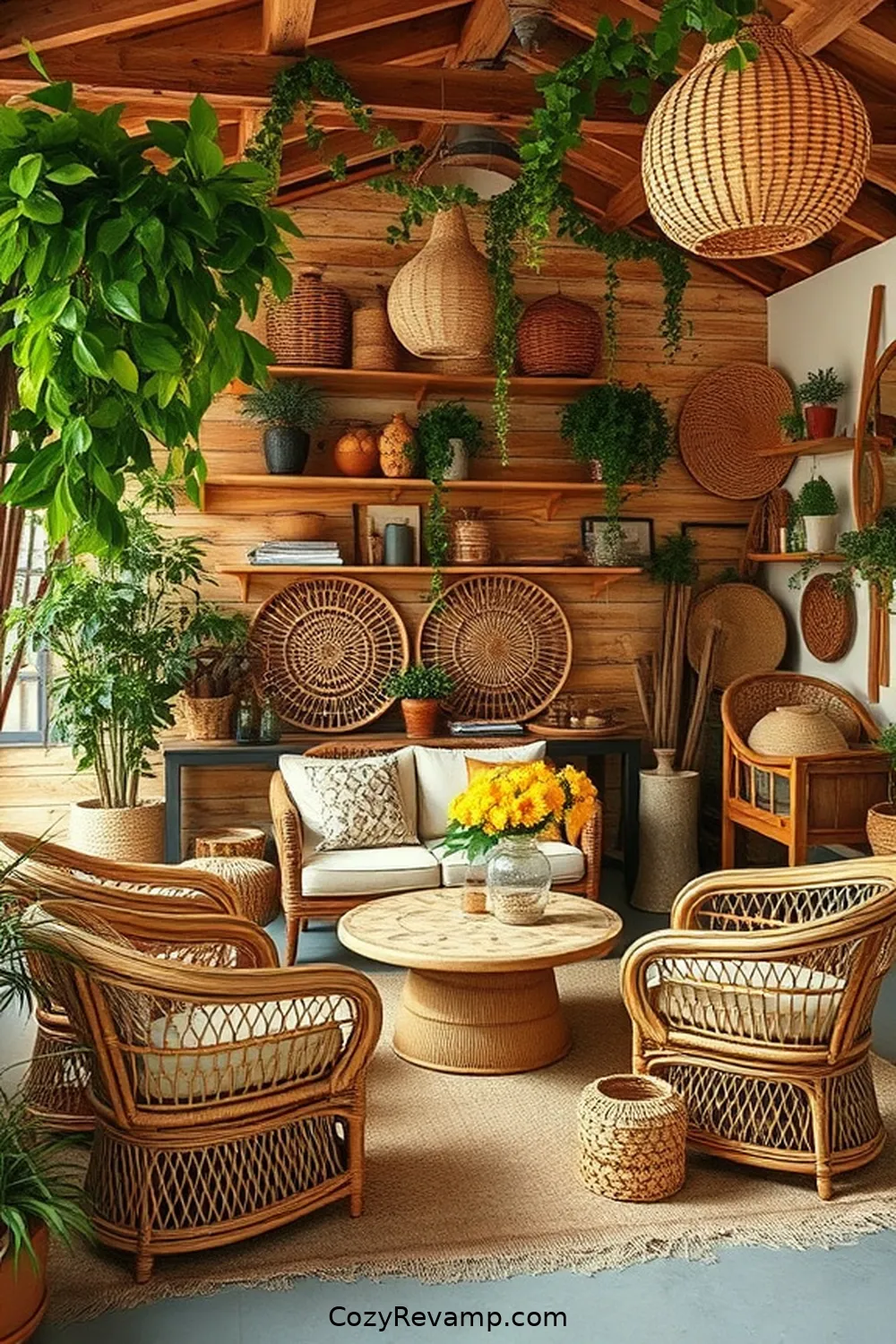 Rattan Accents for 24 Must-Have Natural Fiber Materials for Your Bohemian Garage Decor