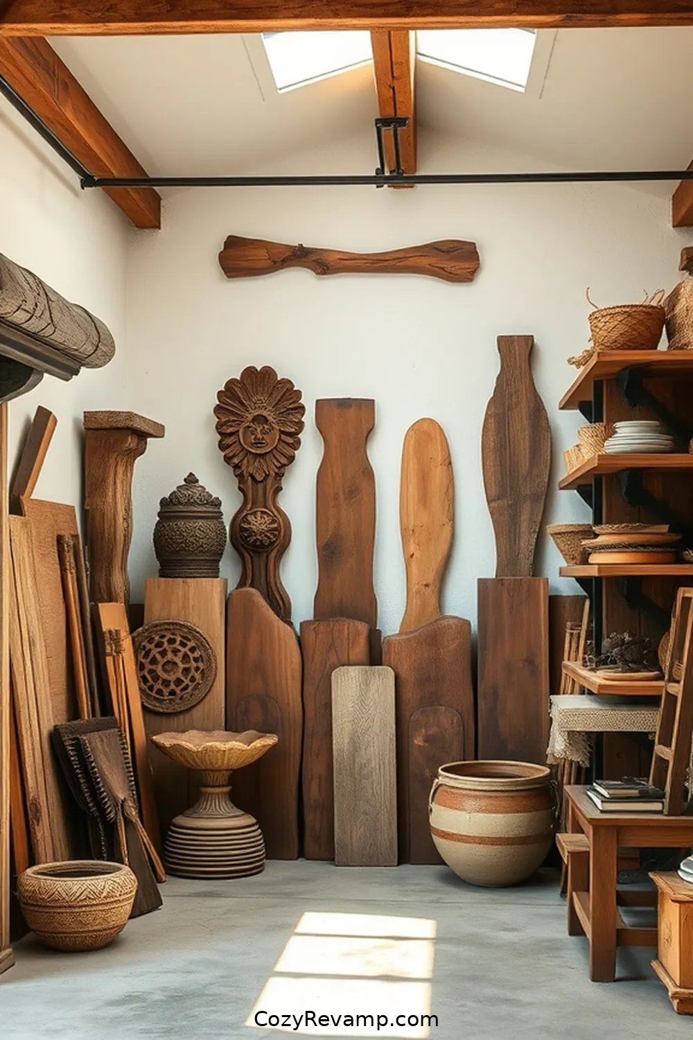 Wooden Elements for 24 Must-Have Natural Fiber Materials for Your Bohemian Garage Decor