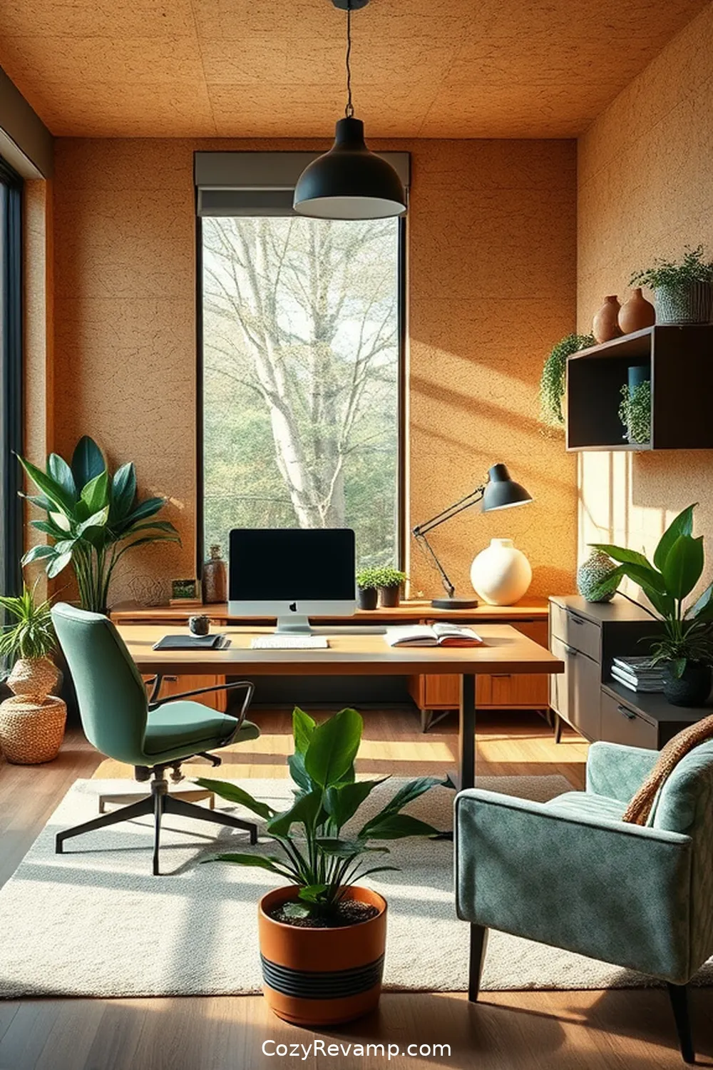 Cork Paneling for Sound Absorption for 24 Stunning Mid-Century Modern Home Office Ideas With Cork Material