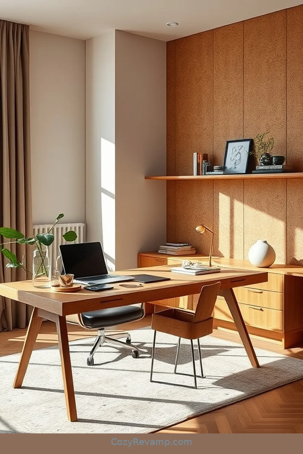 Creative Use of Cork in Office Accessories for 24 Stunning Mid-Century Modern Home Office Ideas With Cork Material