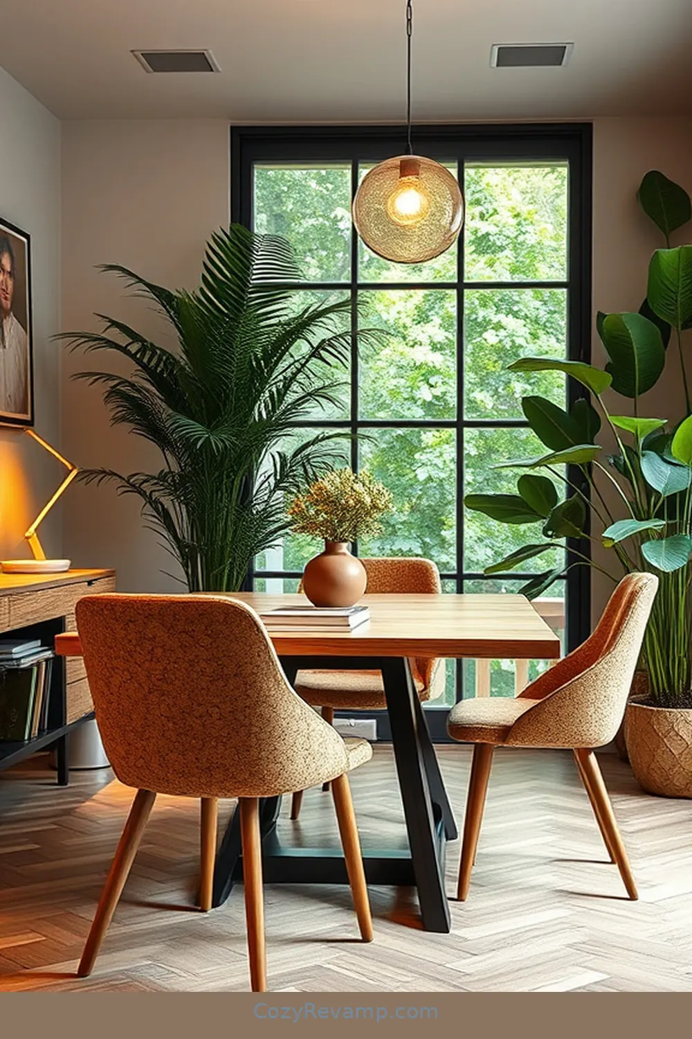 Mid-Century Modern Cork Dining Chair in the Office for 24 Stunning Mid-Century Modern Home Office Ideas With Cork Material