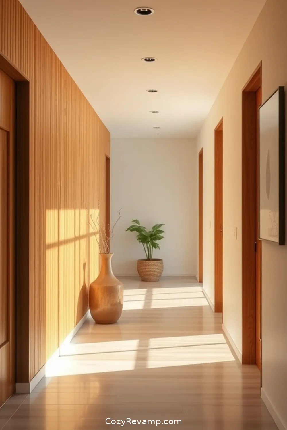 24 Stunning Minimalist Hallway Design Ideas Using Recycled Wood Material 10 Bamboo Accent Wall for Natural Vibes for 24 Stunning Minimalist Hallway Design Ideas Using Recycled Wood Material
