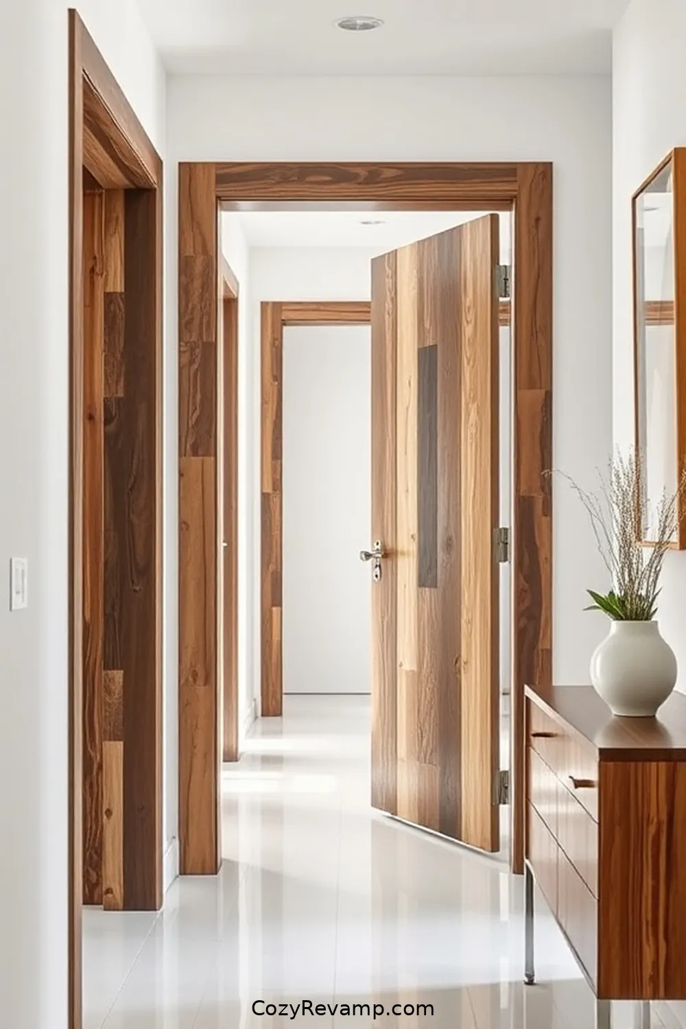24 Stunning Minimalist Hallway Design Ideas Using Recycled Wood Material 24 Touches of Wood in Door Frames for 24 Stunning Minimalist Hallway Design Ideas Using Recycled Wood Material