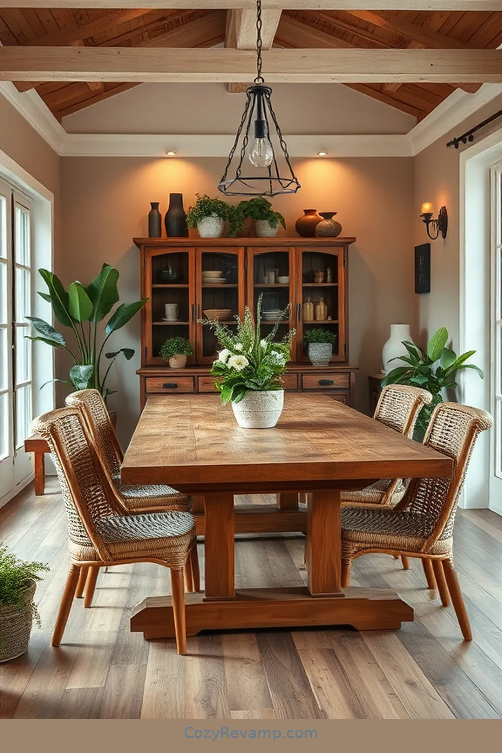 Chic Farmhouse Style With Earthy Tones for 24 Stunning Modern Farmhouse Dining Room Ideas With Recycled Wood Material