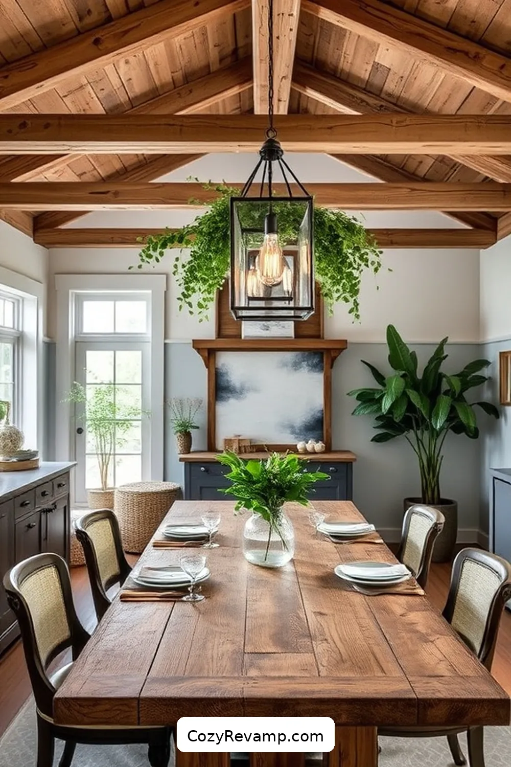 Farmhouse Chic With Distressed Wood Details for 24 Stunning Modern Farmhouse Dining Room Ideas With Recycled Wood Material