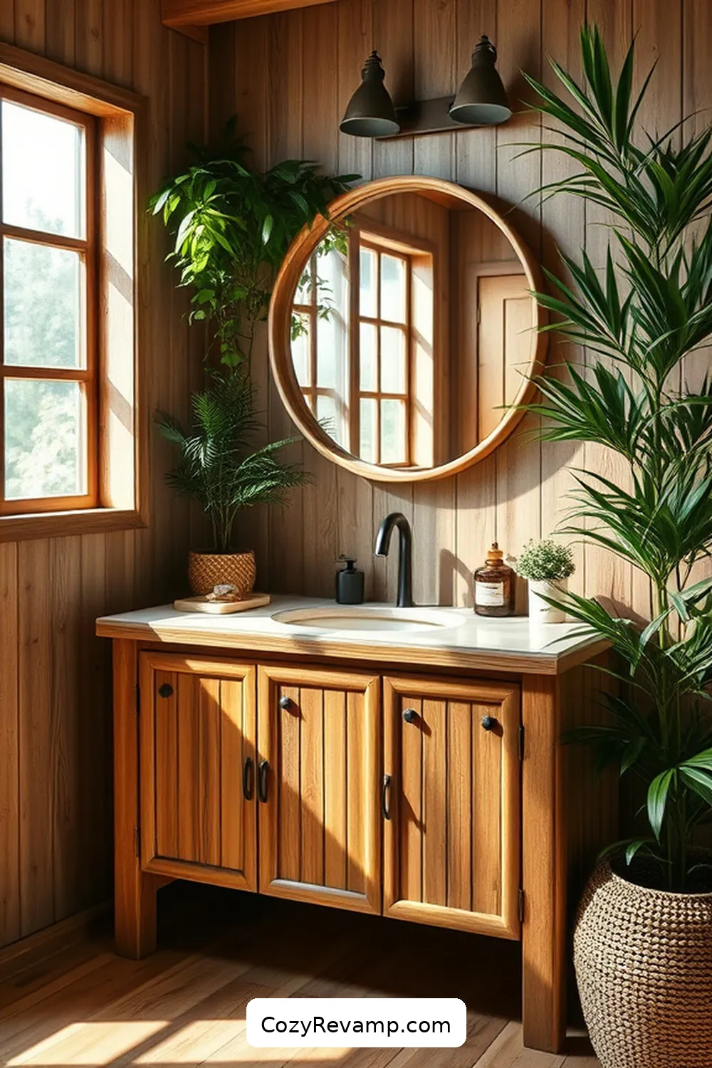 24 Stunning Rustic Bathroom Ideas With Bamboo Material 2 Bamboo Vanity With Rustic Wood Accents for 24 Stunning Rustic Bathroom Ideas With Bamboo Material
