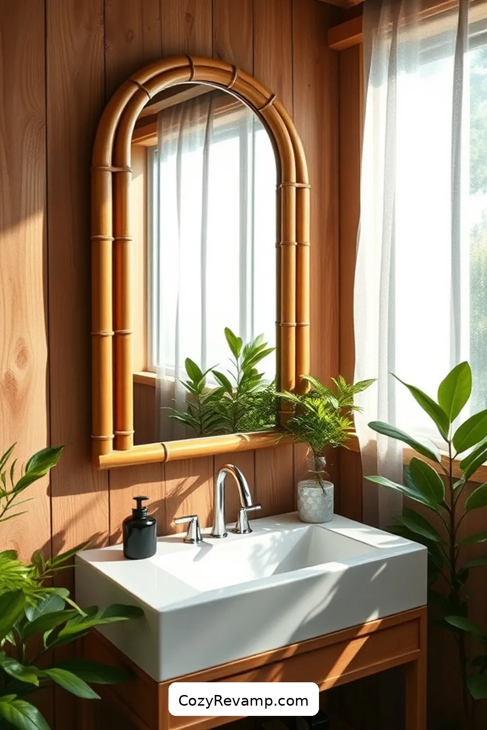 24 Stunning Rustic Bathroom Ideas With Bamboo Material 8 Custom Bamboo Mirror Frames for 24 Stunning Rustic Bathroom Ideas With Bamboo Material