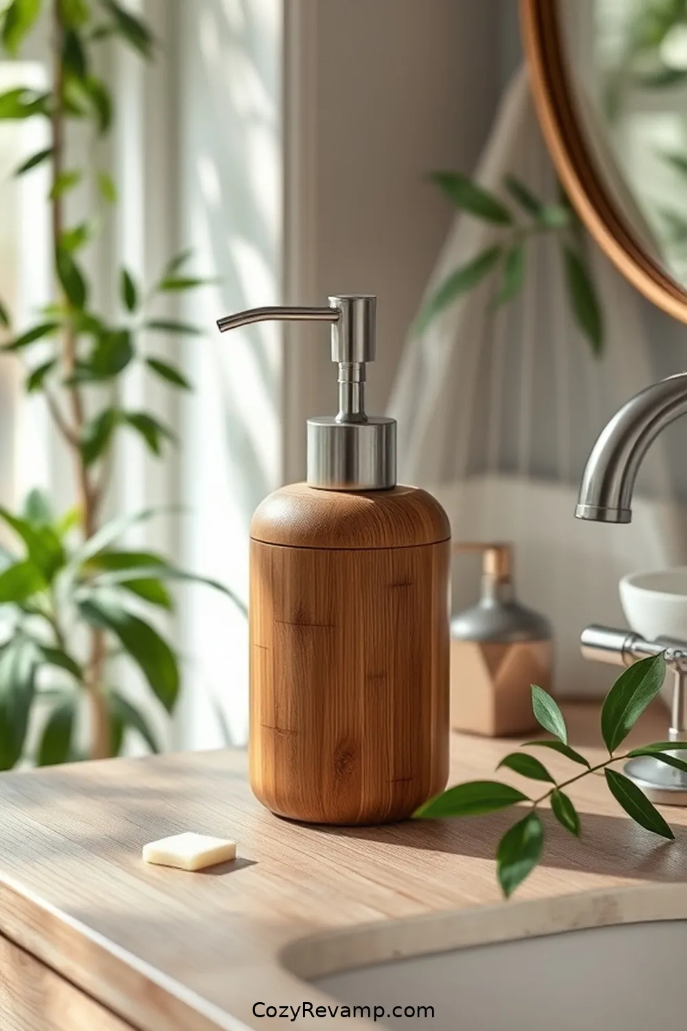 24 Stunning Rustic Bathroom Ideas With Bamboo Material 21 Stylish Bamboo Soap Dispensers for 24 Stunning Rustic Bathroom Ideas With Bamboo Material